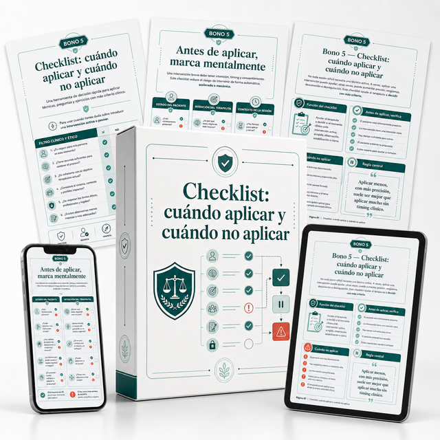 Mockup del bono Checklist cuándo aplicar y cuándo no aplicar