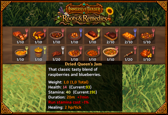 Dried food and its tooltip