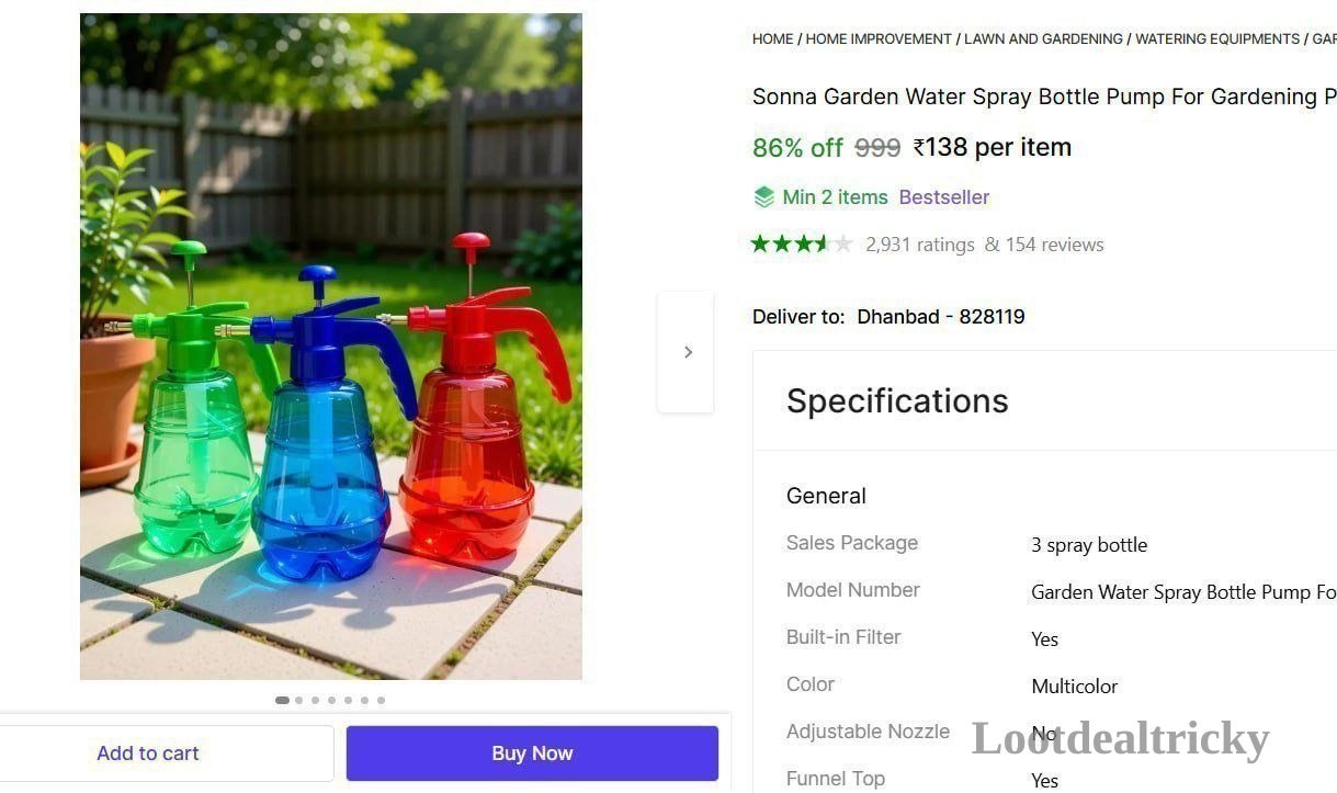   2l Water Spray – Just ₹138 | Limited Time Loot Offer