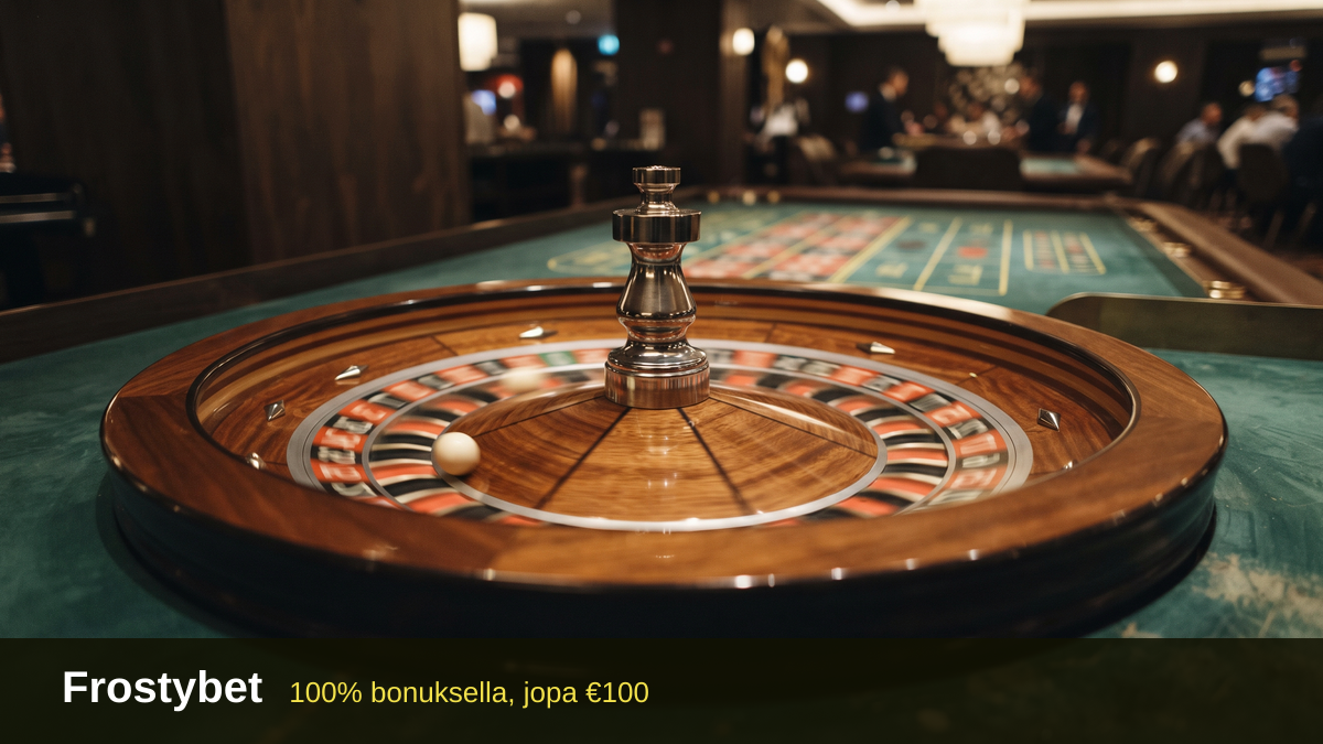 Frostybet kasino  tervetuliaisbonus 100% bonuksella, jopa 100 + 50 FS, maksutavat: Visa, Mastercard, Skrill, Neteller, Paysafecard