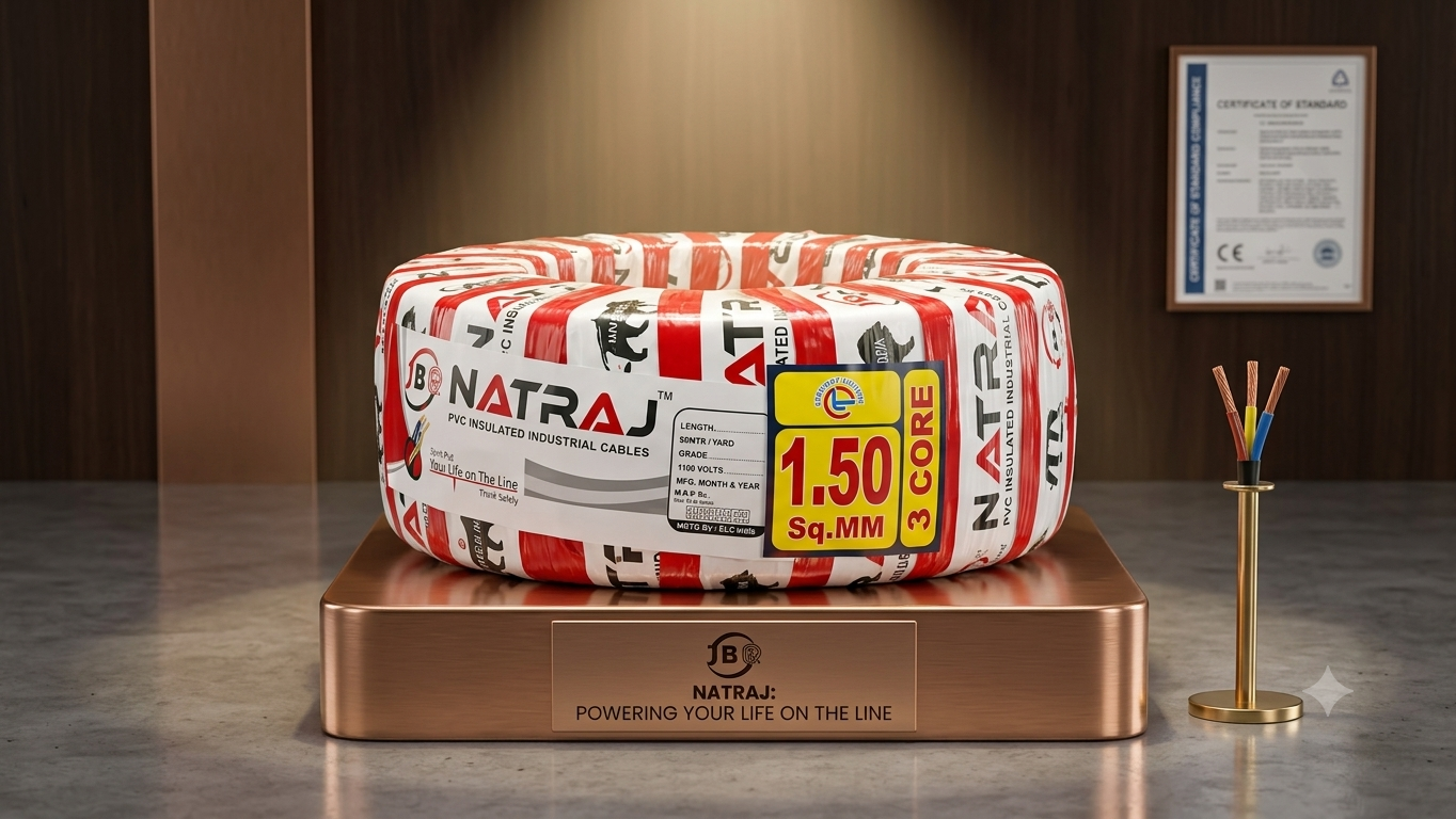 NATRAJ round cable 1.50SQmm 3 core — Ohrim wholesale price 4250