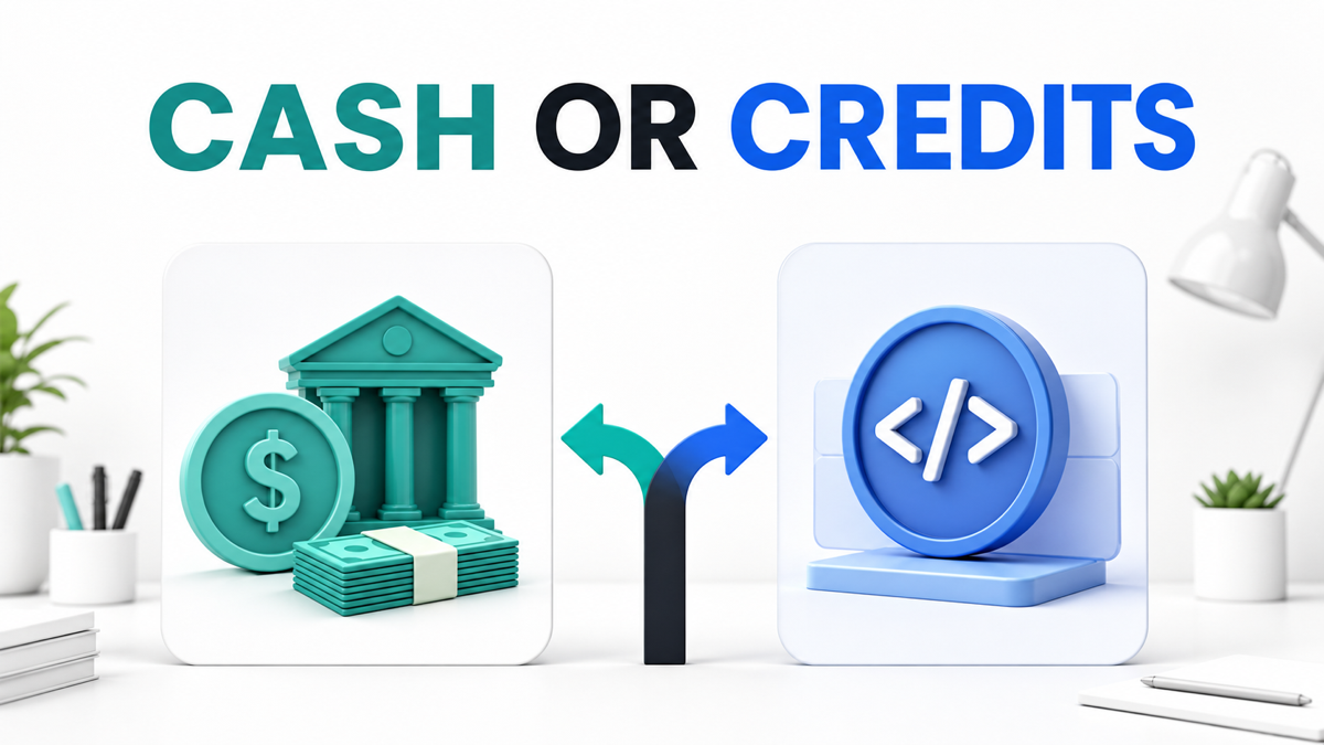 AI coding partner offer matrix showing cash lead subscriber and product credit reward models