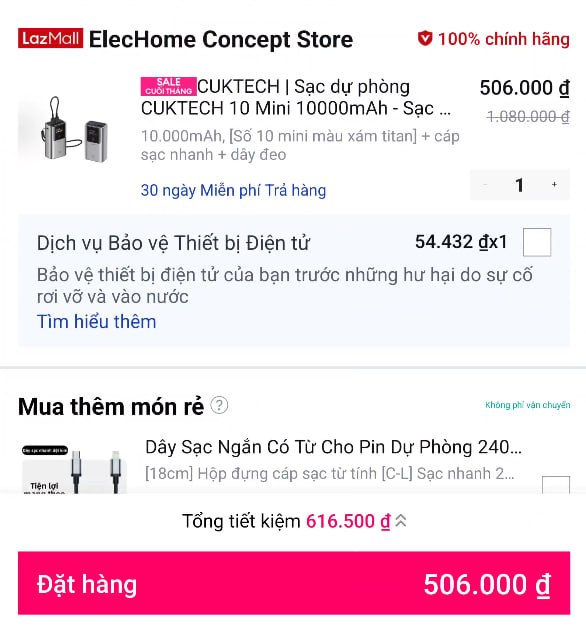 CUKTECH | Sạc dự phòng CUKTECH 10 Mini 10000mAh - Sạc Nhanh PD 30W, Phiên Bản Panda, Kèm Dây Đeo