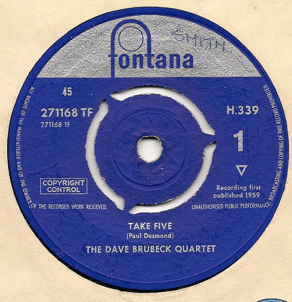 The Dave Brubeck Quartet – Take Five (1961) [Vinyl, 7", Mono, 32bit/96kHz]