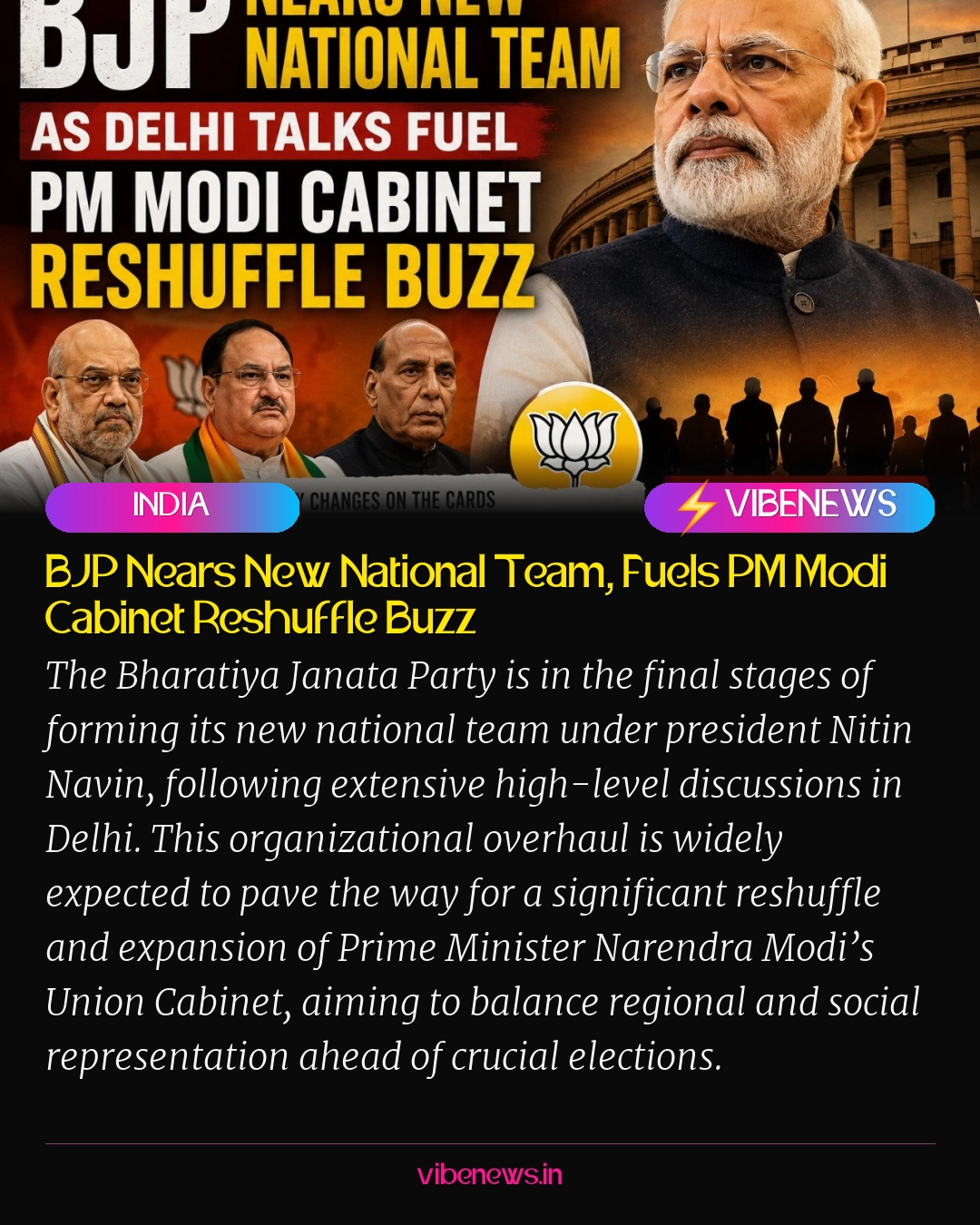 BJP Nears New National Team, Fuels PM Modi Cabinet Reshuffle Buzz