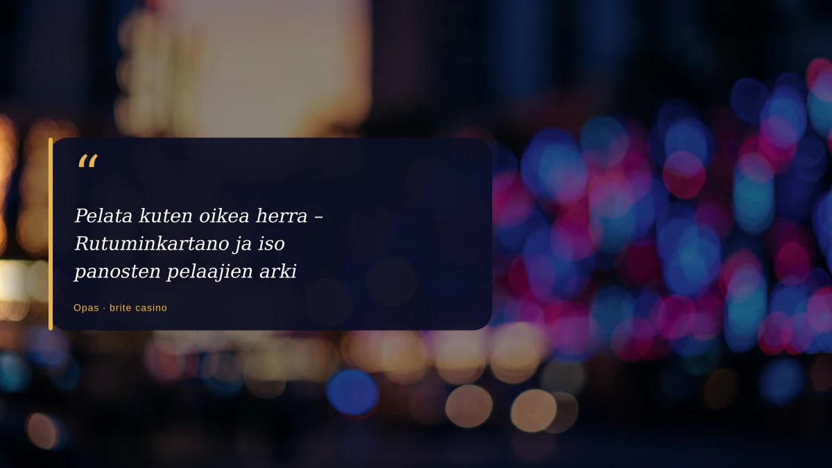 Pelata kuten oikea herra – Rutuminkartano ja iso panosten pelaajien arki