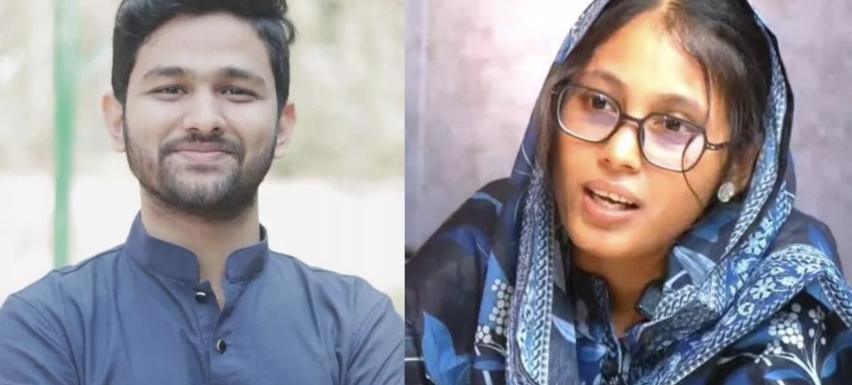 ইনকিলাব কালচারাল সেন্টারের সদ্য পদত্যাগকারী চেয়ারম্যান আব্দুল্লাহ আল জাবের এবং ভাইস প্রেসিডেন্ট ফাতিমা তাসনিম জুমা।