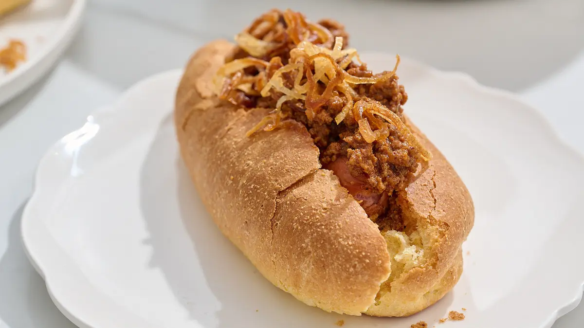 Elevated Chili Dogs with Cornbread Buns