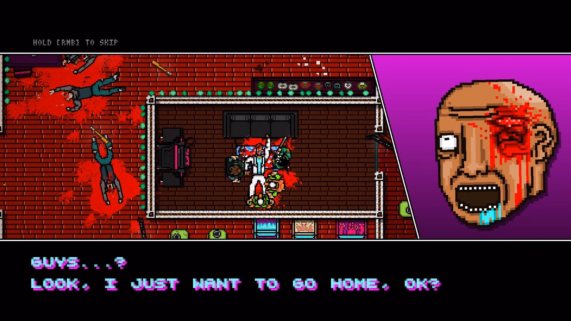 Captura de pantalla de gameplay de Hotline Miami 2: Wrong Number #3