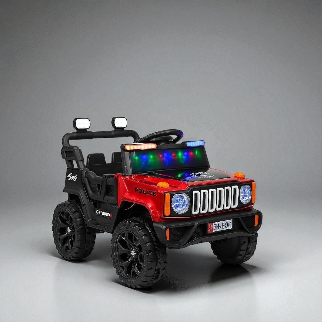 80C Battery Operated Electric Ride-on Jeep for Kids | Baby Car, 4x4 Off-Road, LED Lights, Music, Remote Control [Age 1-6 Years] photo 8