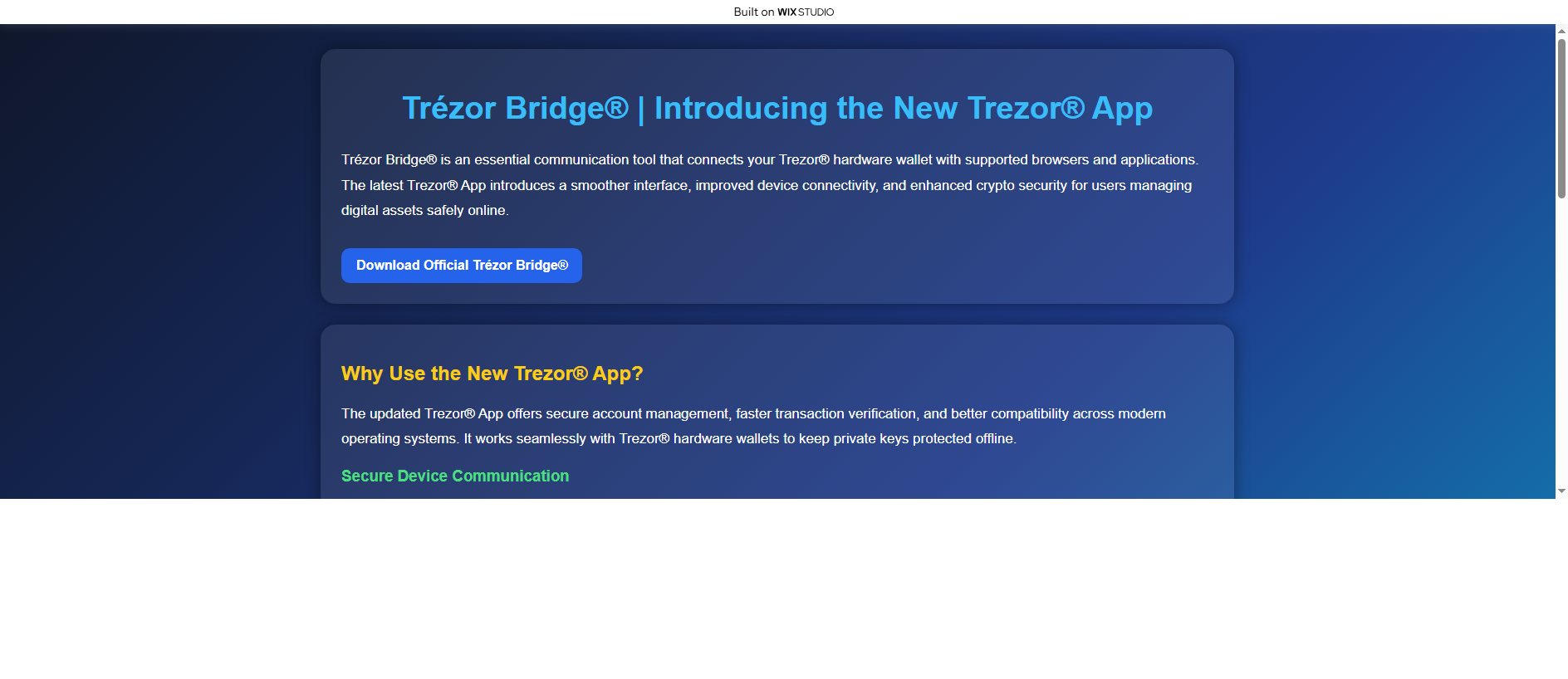 Stored capture of bridgepp-trez.wixstudio.com