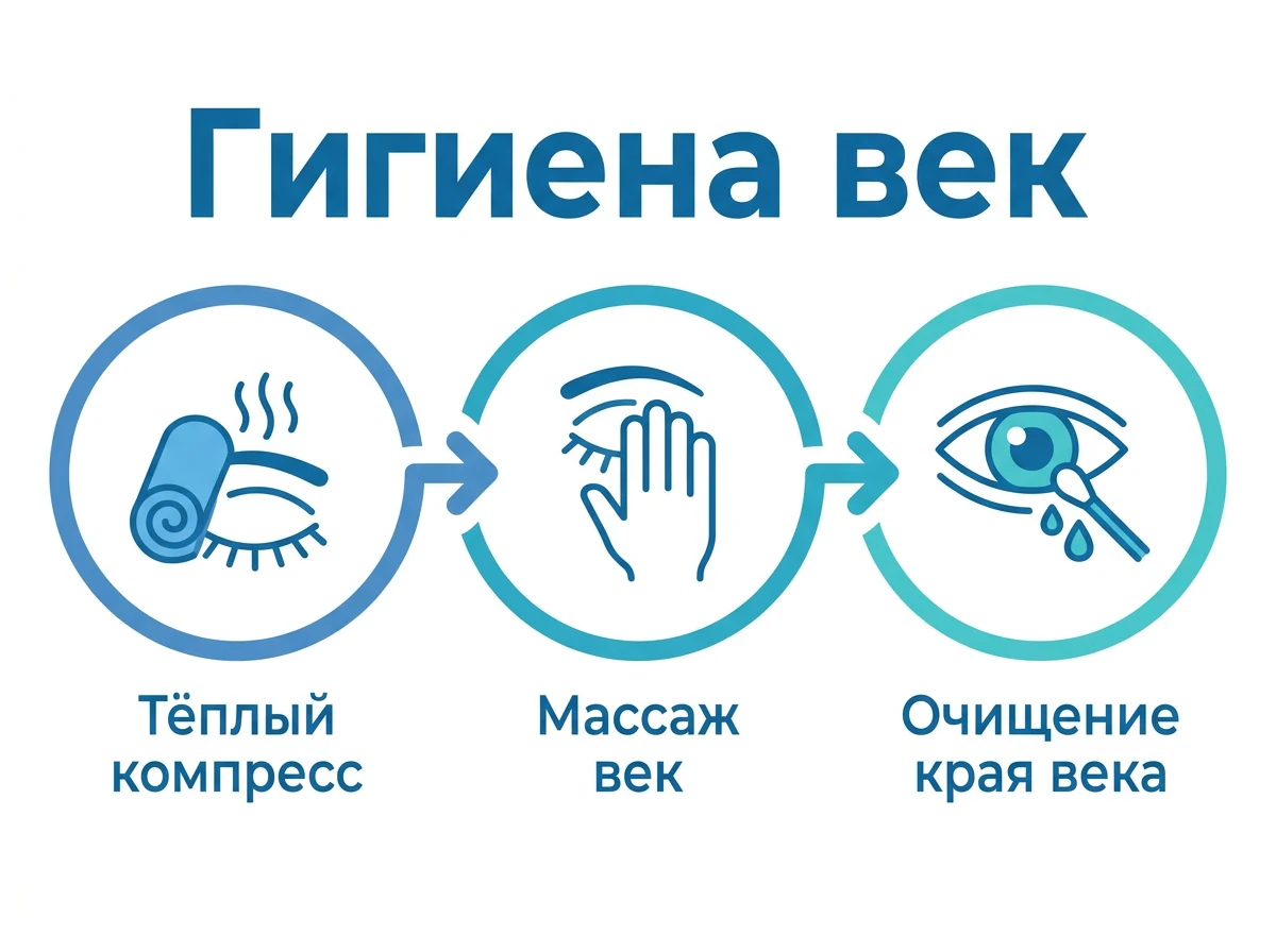 Гигиена век при сухости глаз