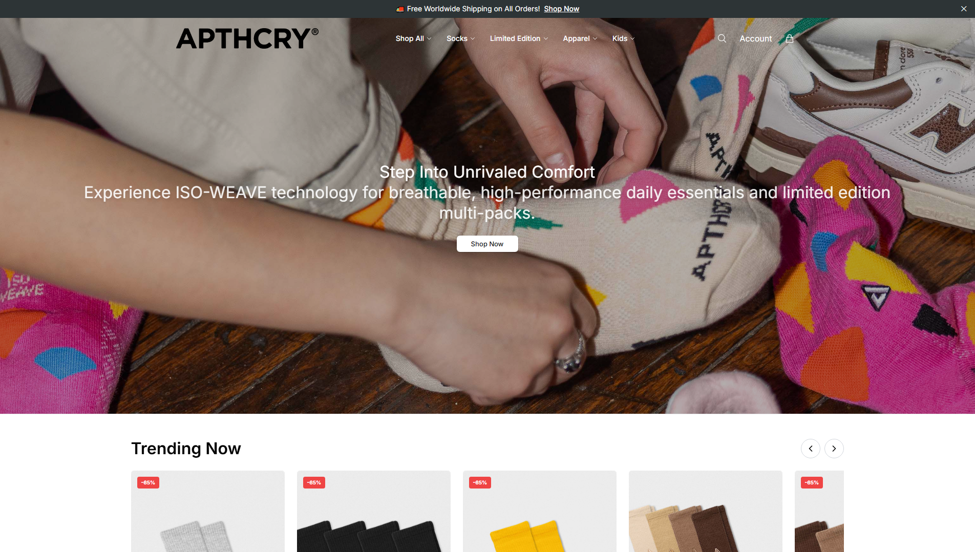 Stored capture of apthcryapparel.shop