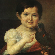 Девочка с попугаем 1810 е