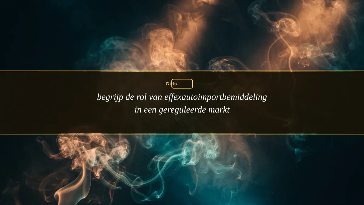 begrijp de rol van effexautoimportbemiddeling in een gereguleerde markt