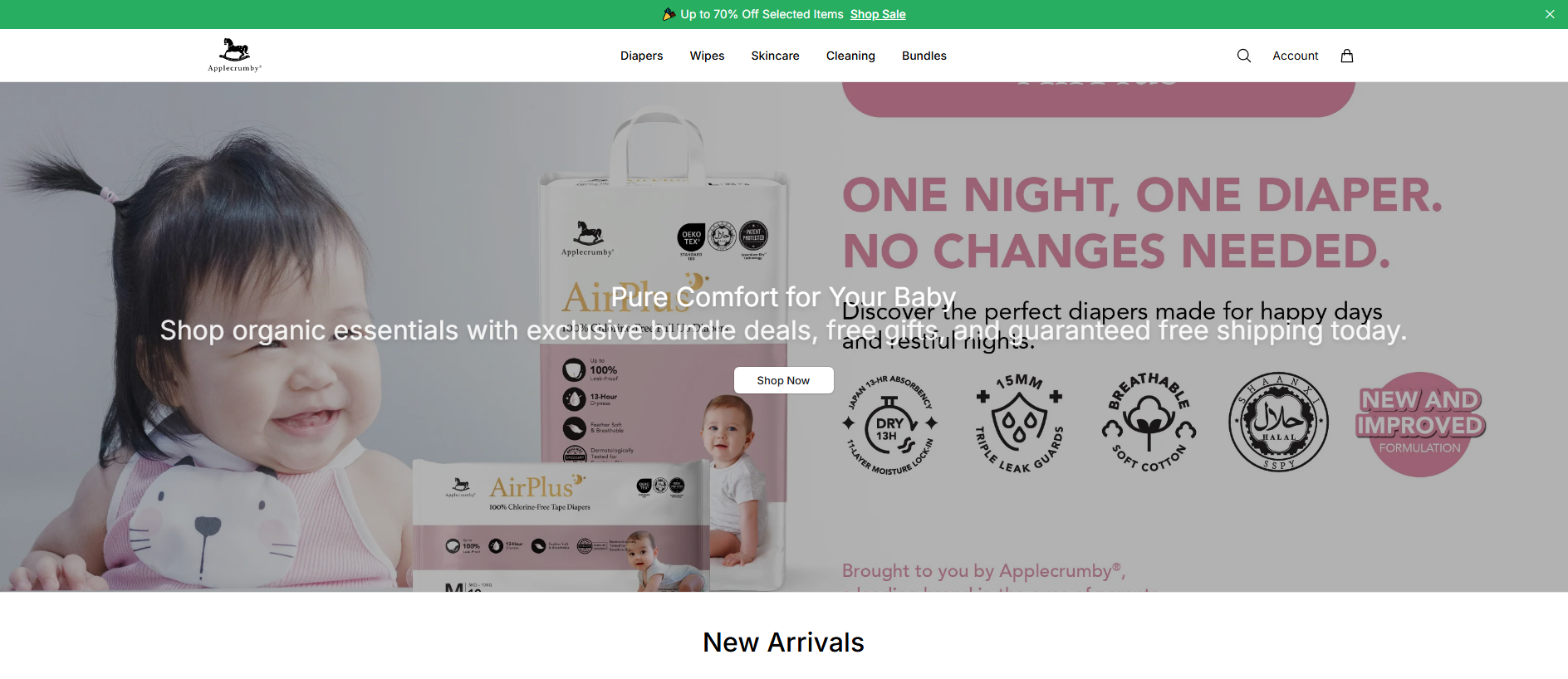 Stored capture of applecrumbybaby.shop