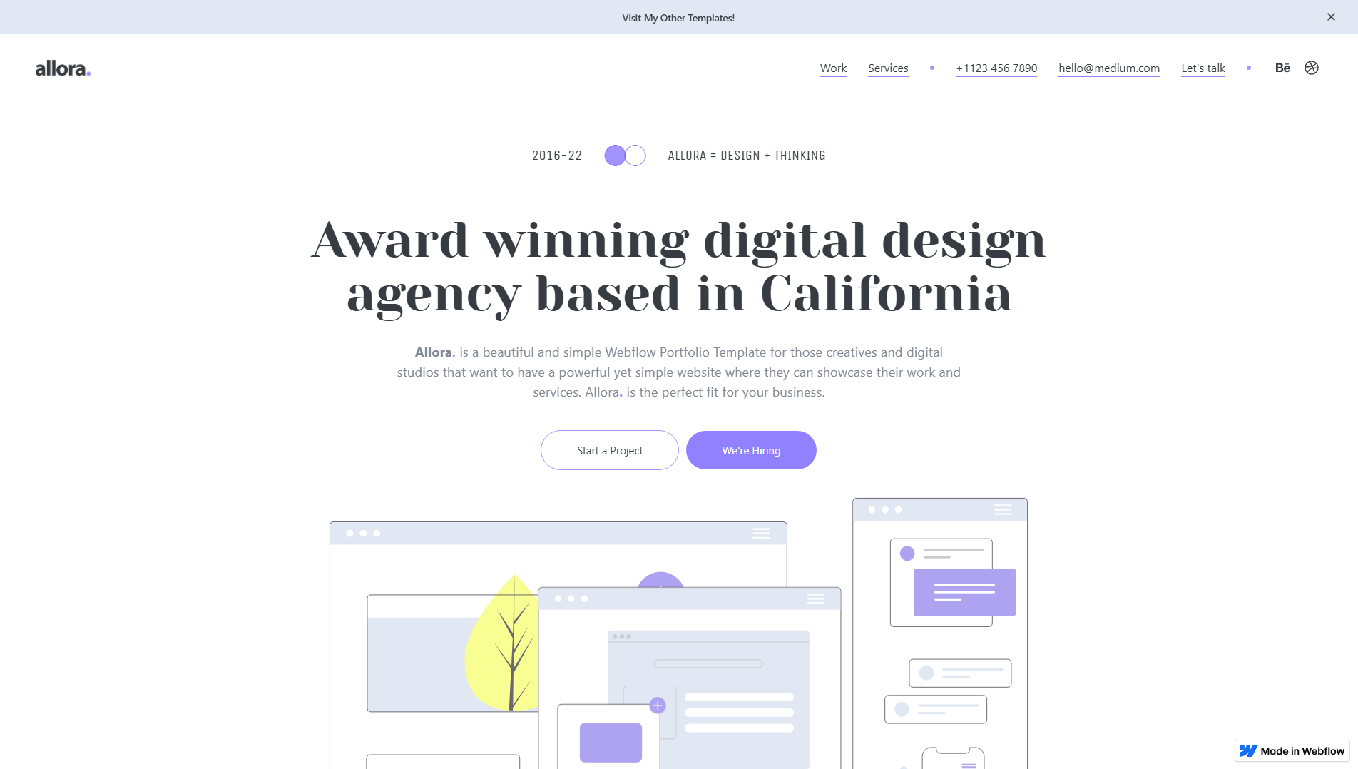 Screenshot of allora.webflow.io