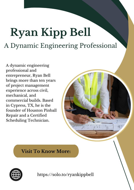 A dynamic engineering professional and entrepreneur, Ryan Bell brings more than ten years of project management experience across civil, mechanical, and commercial builds. Based in Cypress, TX, he is the founder of Houston Pinball Repair and a Certified Scheduling Technician.