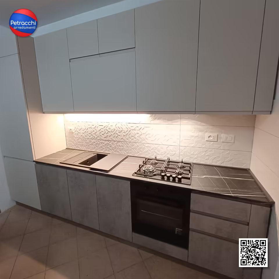 Cucina moderna bianca/grigia/nera Cucina moderna bianca/grigia/nera