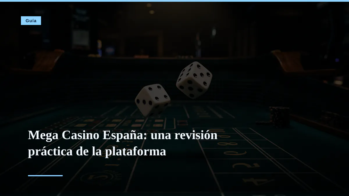 Mega Casino España: una revisión práctica de la plataforma