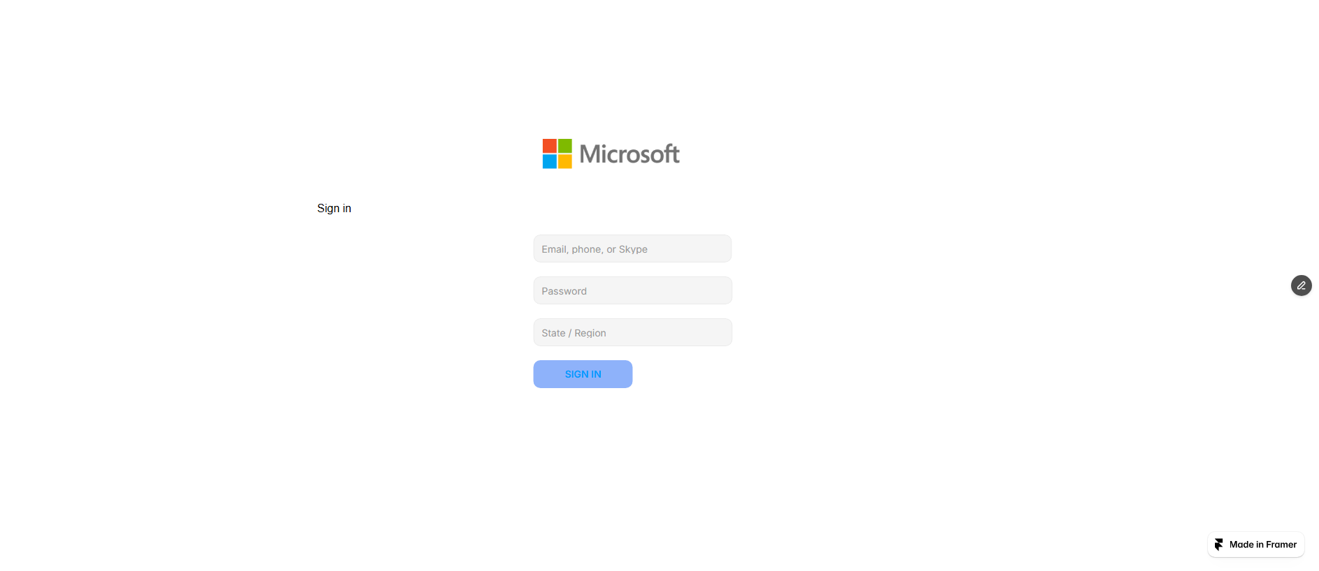 Forensic screenshot of left-pitch-487249.framer.app showing the phishing page layout