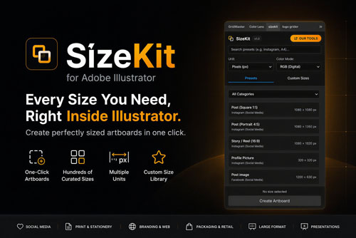 SizeKit Plugin - Design Dimensions Library for Illustrator