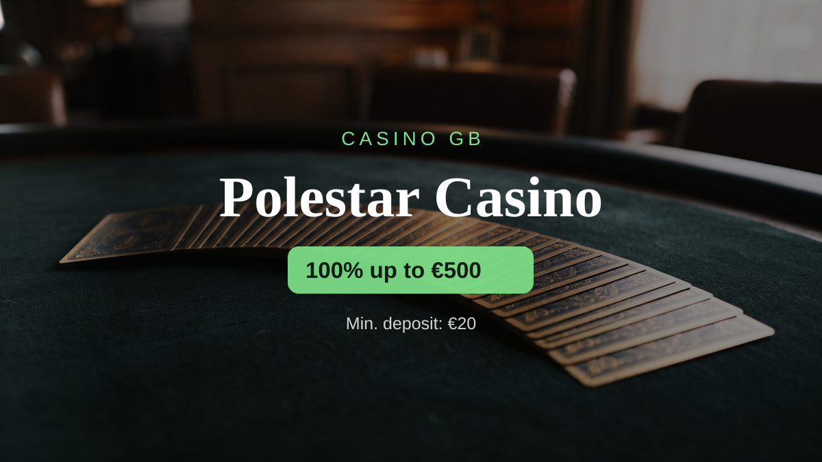 Polestar Casino — welcome bonus 100% up to €500 + 200 FS, payments: Visa, Mastercard, Skrill, Neteller, Paysafecard