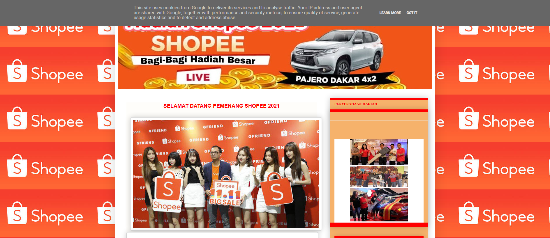 Stored capture of bigsaleshopee359.blogspot.com