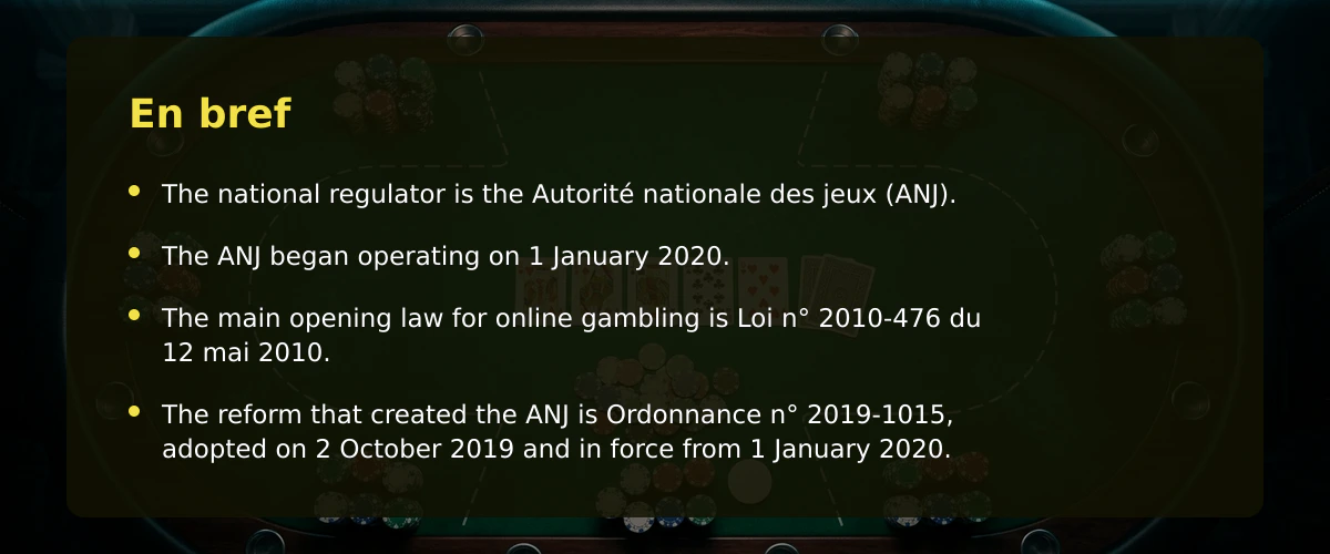 La réalité légale du casino en ligne et des paris agréés en France — En bref
