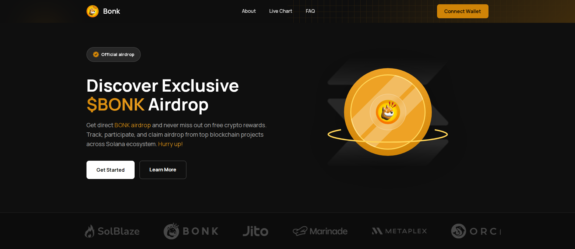 Forensic screenshot of bonkcoin.sbs showing the phishing page layout