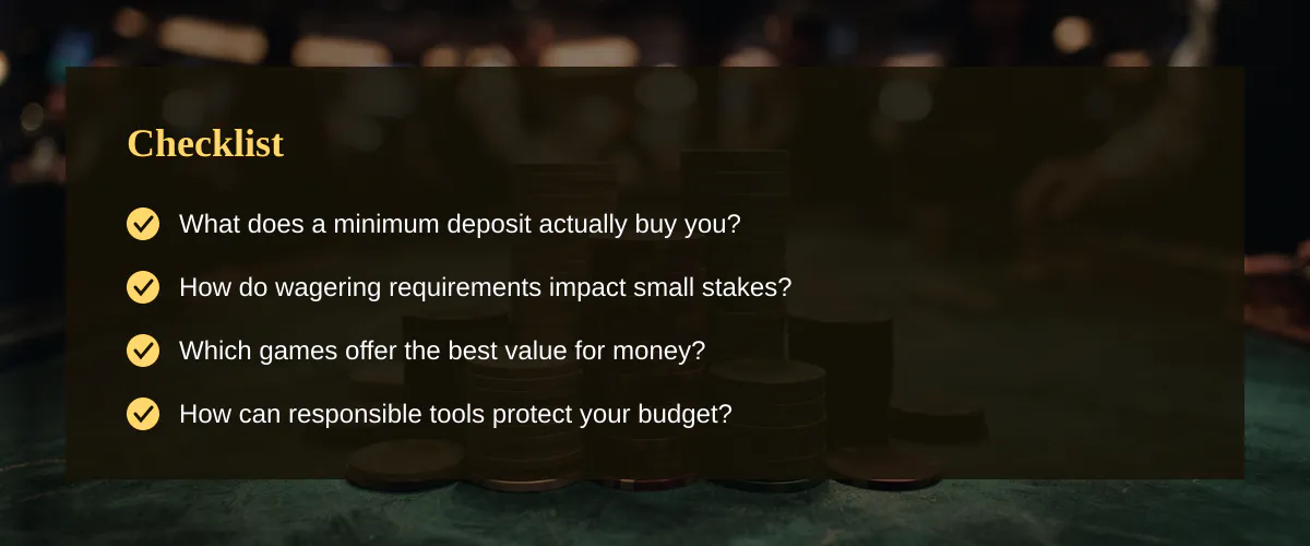 Stretching a small bankroll on British casino sites — Checklist