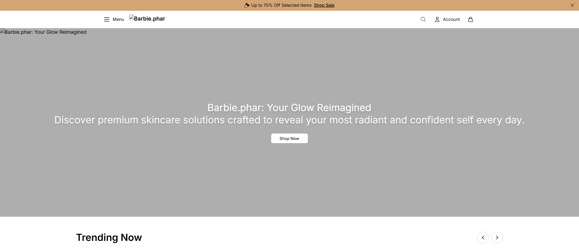 Stored capture of barbiepharbeauty.shop