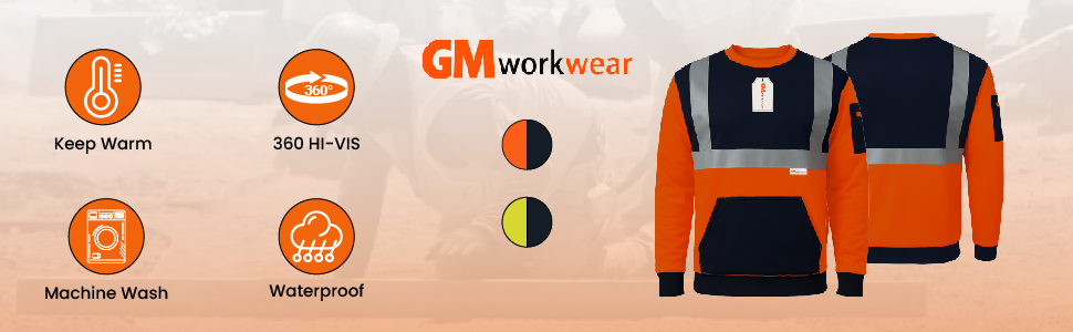 Hi Vis Pro Safety Sweatshirt Quick Benefits Class 3 360 Reflective
