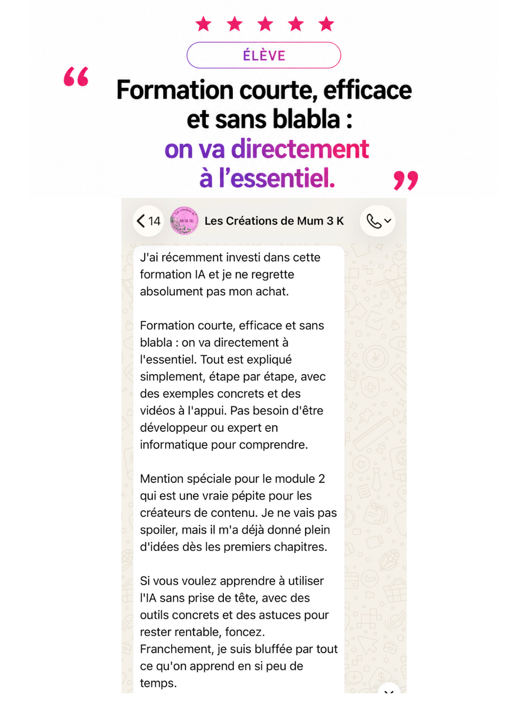 Avis testeuse