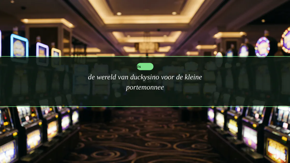de wereld van duckysino voor de kleine portemonnee