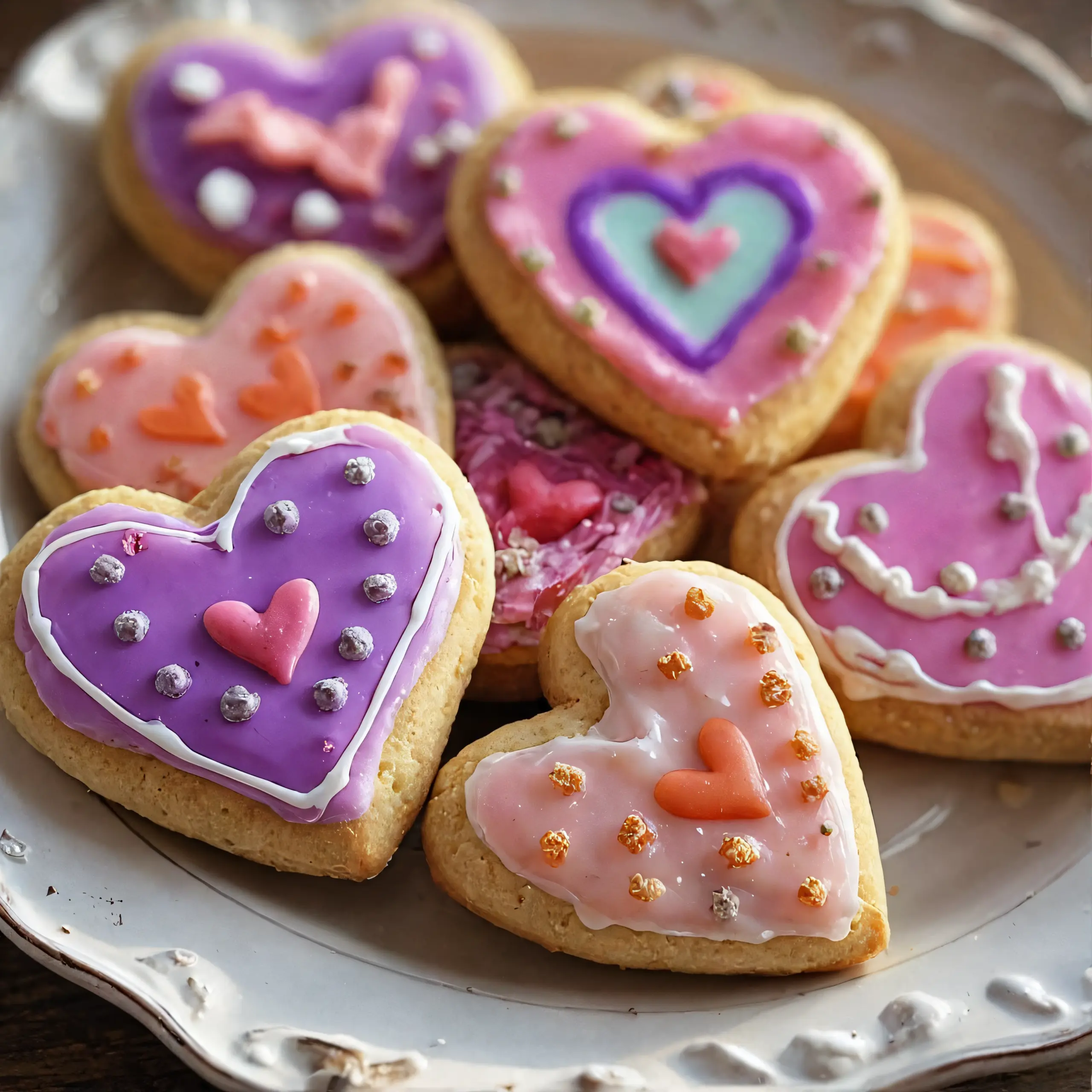 Delicious Valentine Royal Icing Cookies