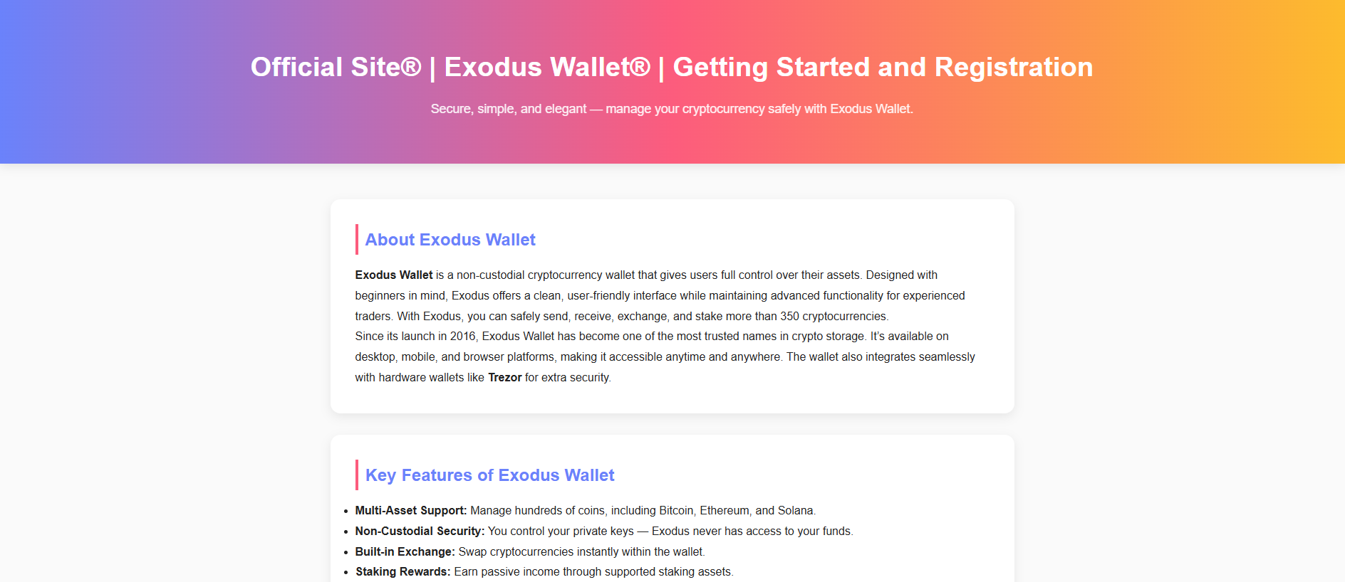 Screenshot of esodus-wallet.pages.dev