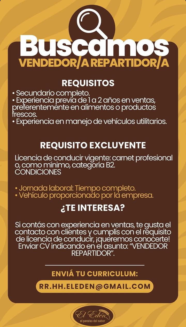 Se busca Vendedor/Repartidor en Posadas
