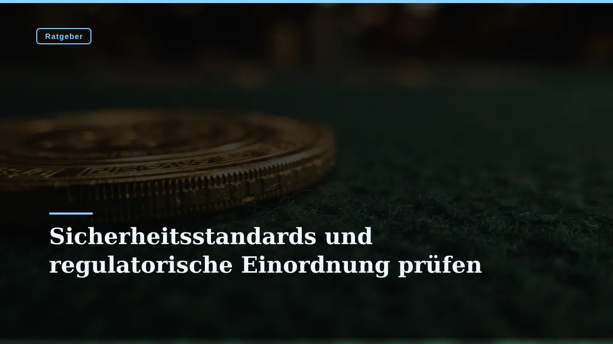 Sicherheitsstandards und regulatorische Einordnung prüfen