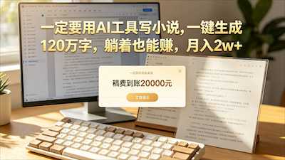 一定要用AI工具写小说,一键生成120万字-阿甘项目库