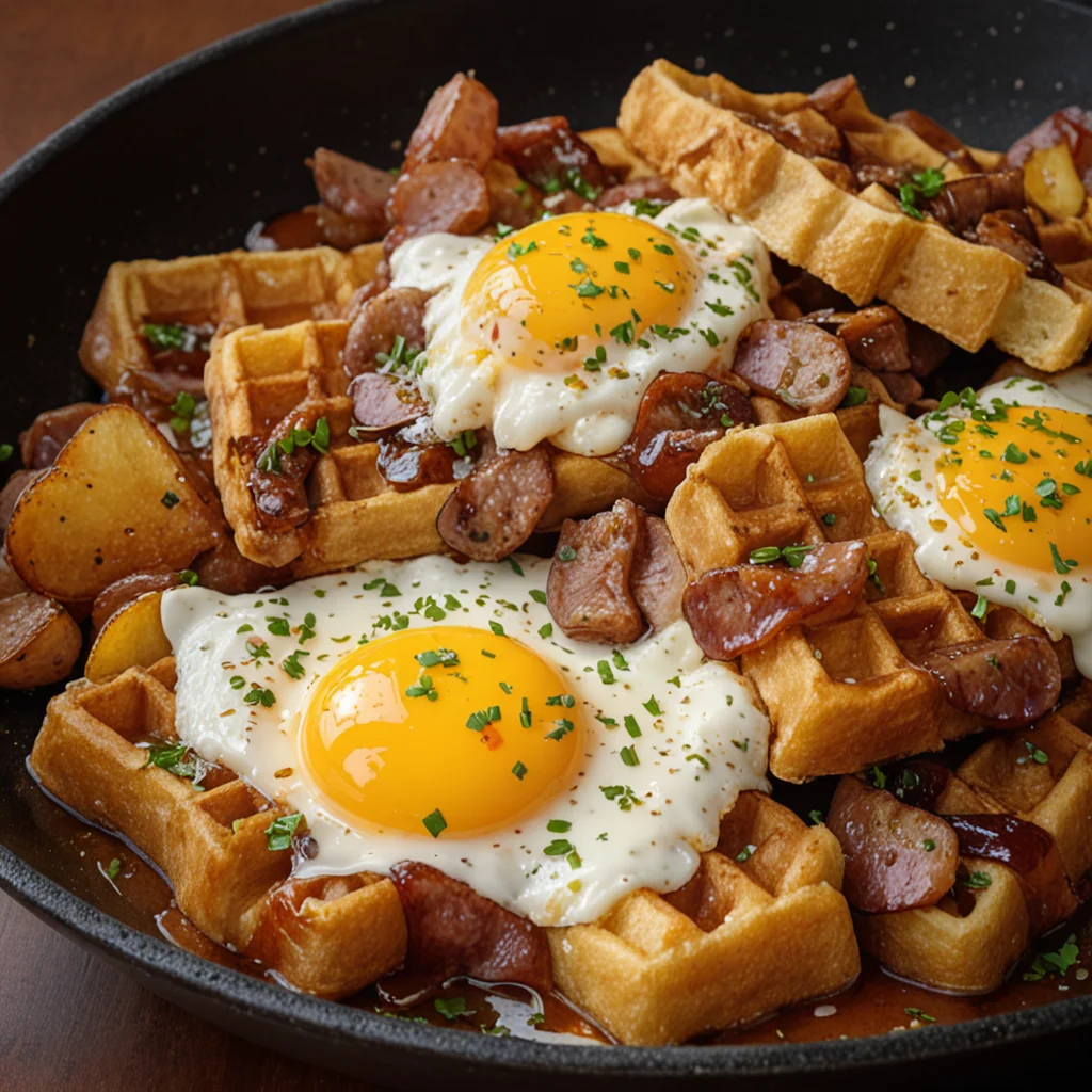 Breakfast Skillet with Meat and Potatoes