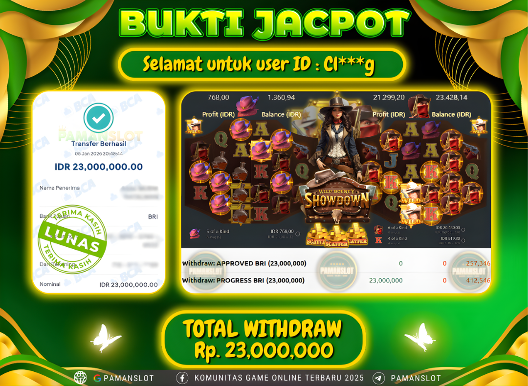 PAMANSLOT JACKPOT Game PG - Wild Bandito Rp.23,000,000- LUNAS