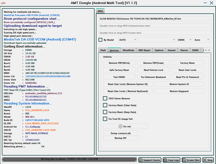 LAVA IRIS X8 L PASSWORD REMOVE DONE By AMT DONGLE - GSM-Forum