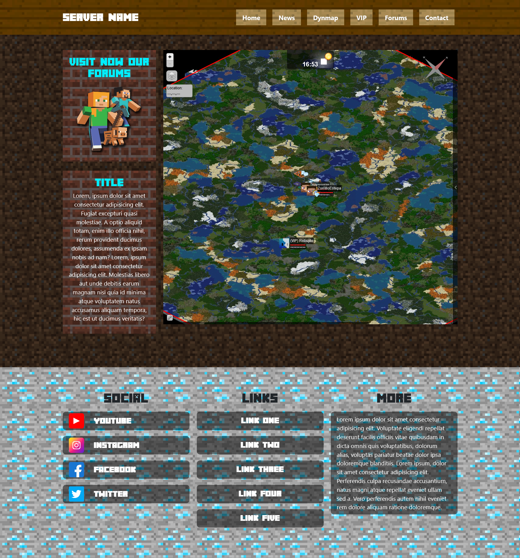 Free Web Template HTML5 with Minecraft design | SpigotMC - High ...