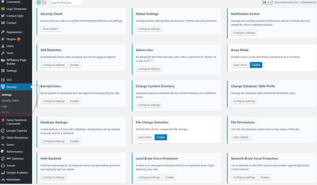 security settings