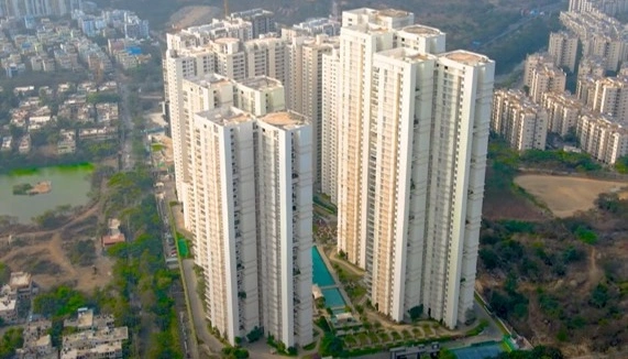Modern living room interior of 4 BHK flat in Kukatpally