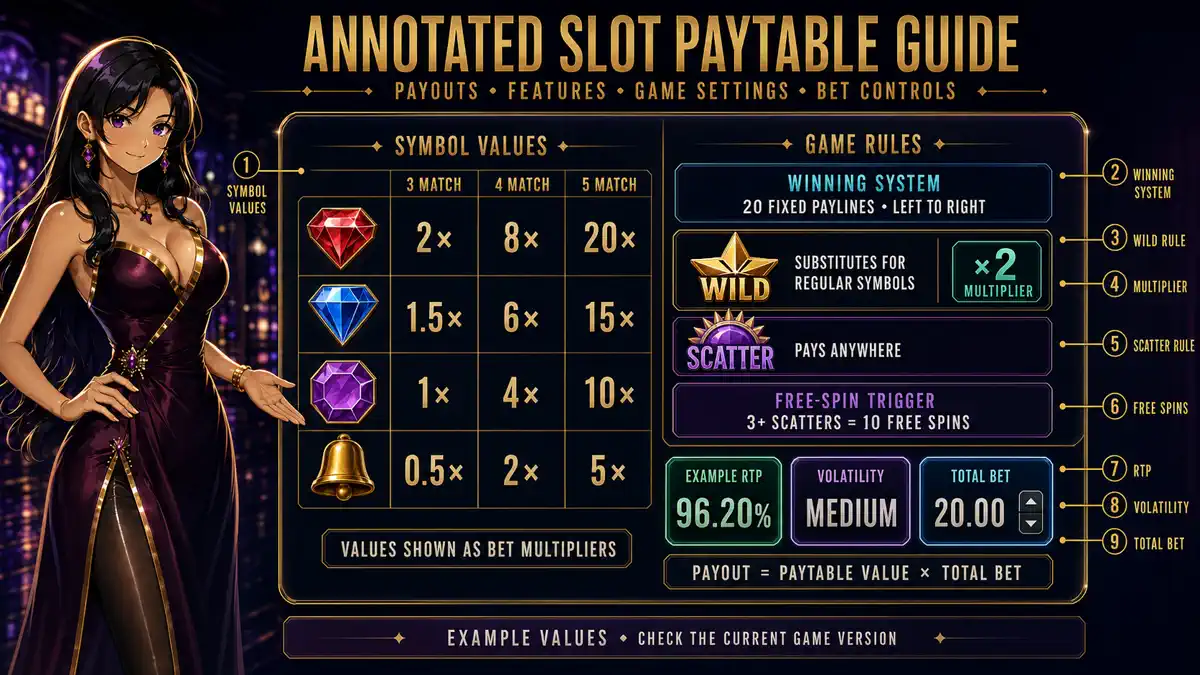 Annotated Slot Paytable Guide