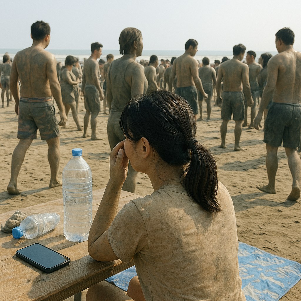 boryeong mud festival beach crowd