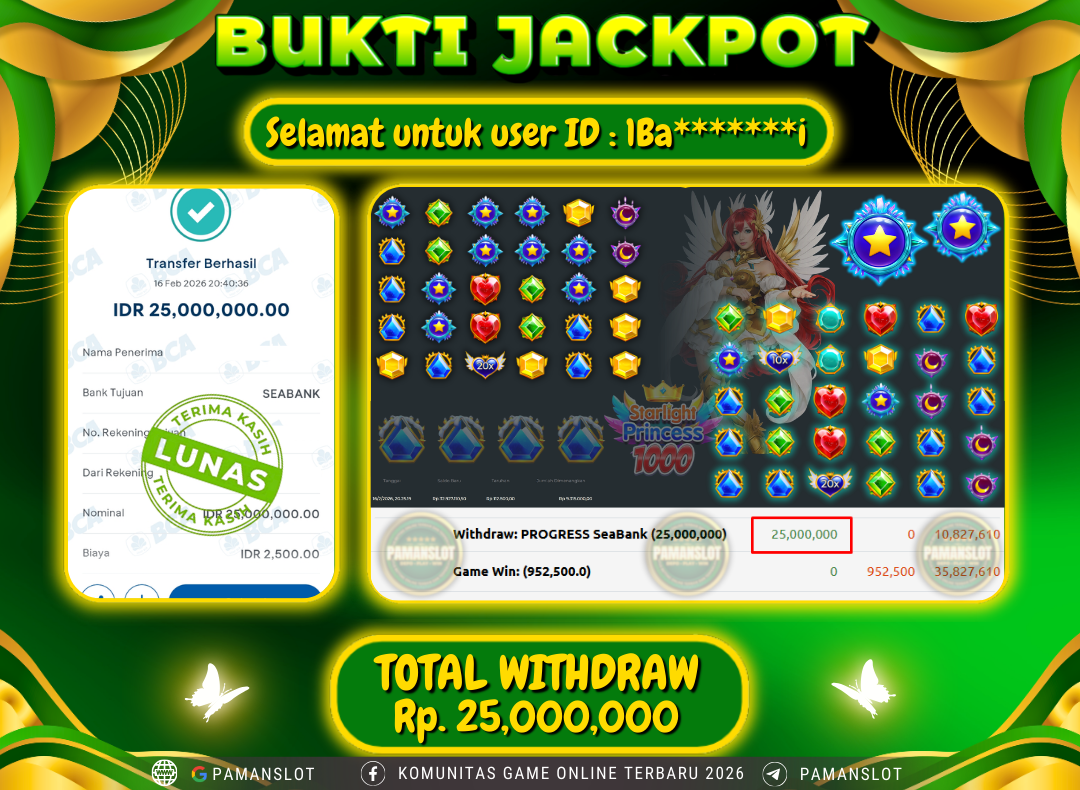 PAMANSLOT JACKPOT Game PP - Starlight Princess 1000 Rp.25,000,000- LUNAS