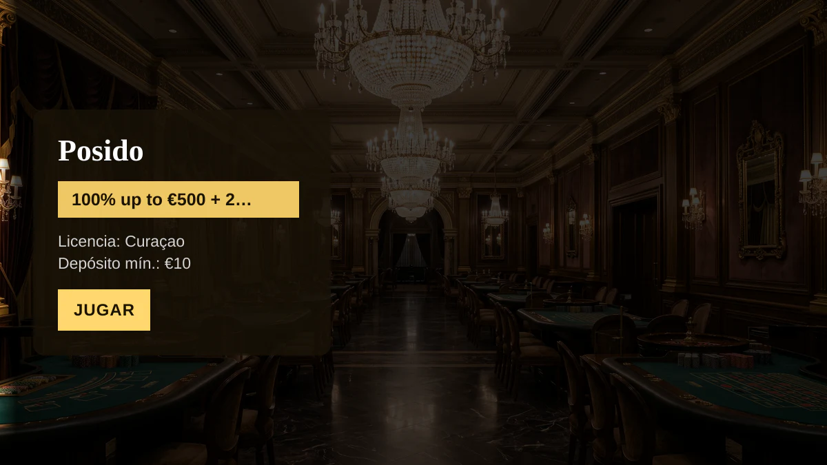 Posido casino — bono de bienvenida 100% up to €500 + 200 FS, pagos: Visa, Mastercard, Skrill, Neteller, Paysafecard Posido casino — bono de bienvenida 100% up to €500 + 200 FS, pagos: Visa, Mastercard, Skrill, Neteller, Paysafecard